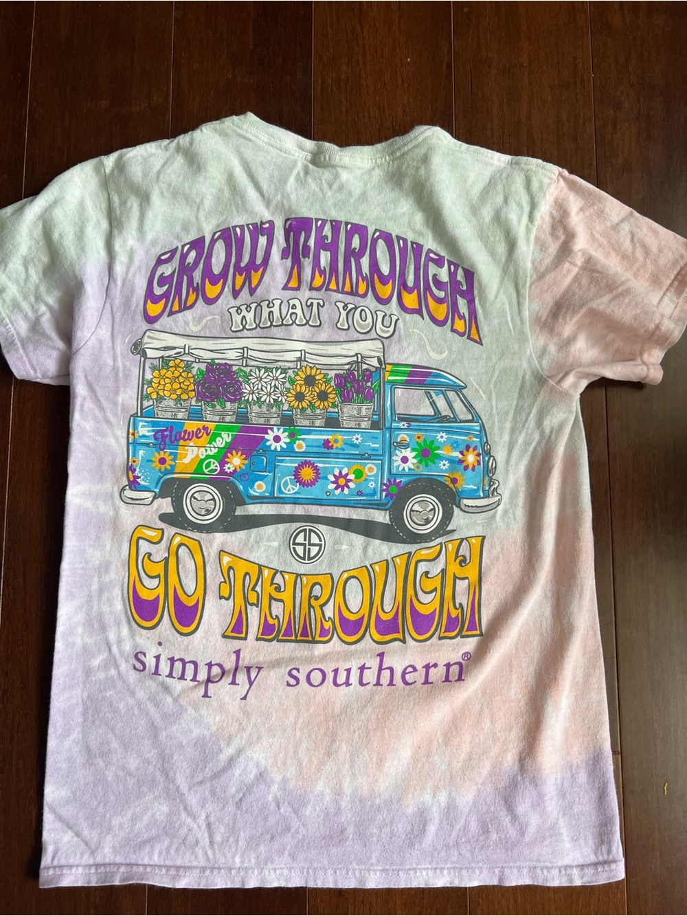 Simply Southern T-Shirt Grow Through What You Go Through Tie Dye S - Picture 1 of 6
